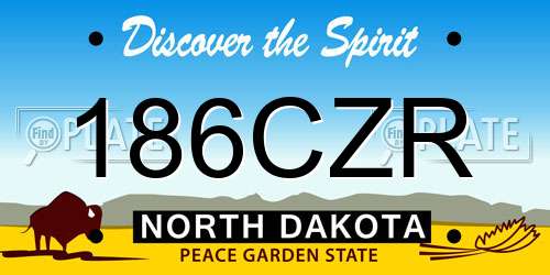 186CZR North Dakota License Plate