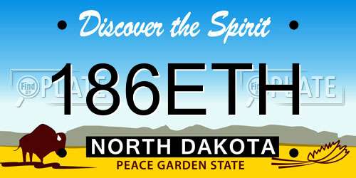 186ETH North Dakota License Plate