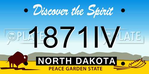 1871IV North Dakota License Plate
