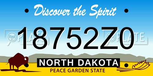 18752Z0 North Dakota License Plate