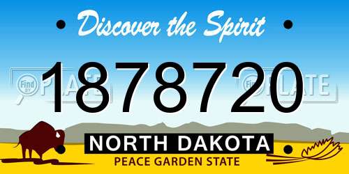 1878720 North Dakota License Plate