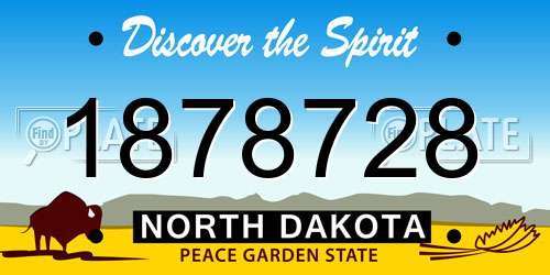 1878728 North Dakota License Plate