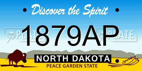1879AP North Dakota License Plate