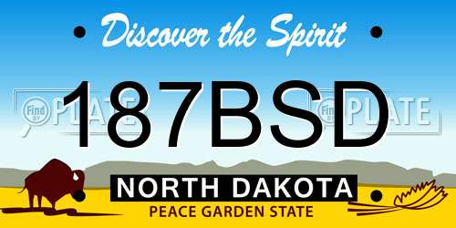 187BSD North Dakota License Plate