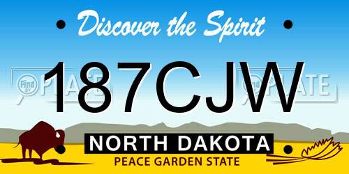 187CJW North Dakota License Plate