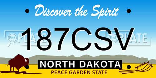 187CSV North Dakota License Plate