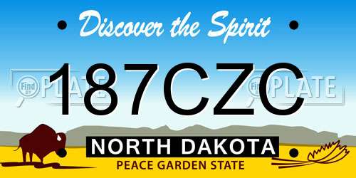 187CZC North Dakota License Plate