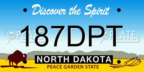 187DPT North Dakota License Plate