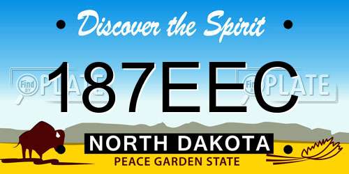 187EEC North Dakota License Plate