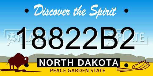 18822B2 North Dakota License Plate