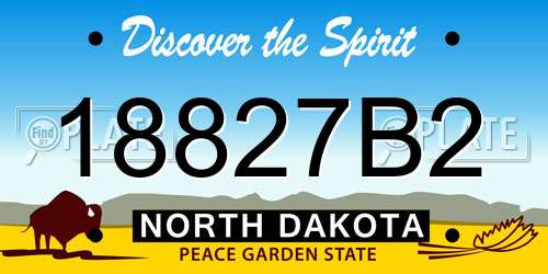 18827B2 North Dakota License Plate