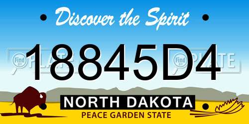 18845D4 North Dakota License Plate