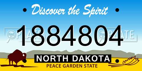 1884804 North Dakota License Plate