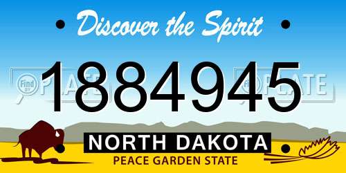 1884945 North Dakota License Plate