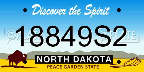 18849S2 North Dakota License Plate