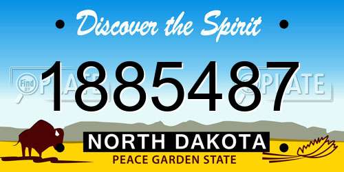 1885487 North Dakota License Plate
