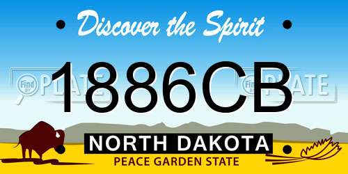 1886CB North Dakota License Plate