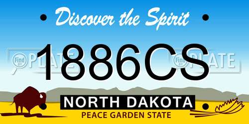 1886CS North Dakota License Plate