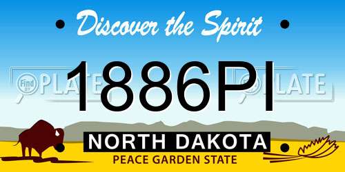 1886PI North Dakota License Plate