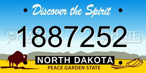 1887252 North Dakota License Plate