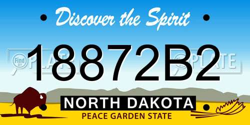 18872B2 North Dakota License Plate