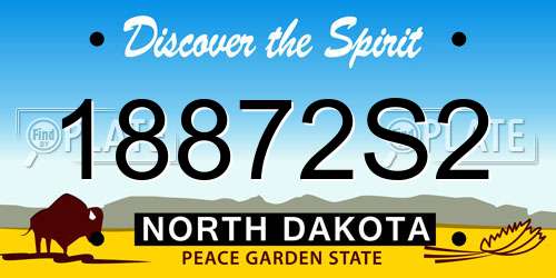 18872S2 North Dakota License Plate