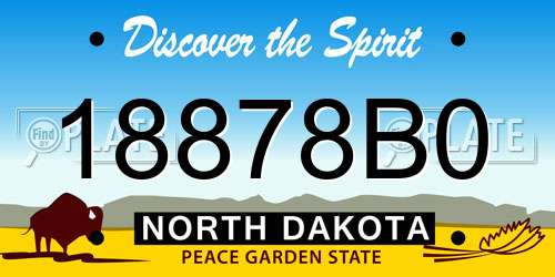 18878B0 North Dakota License Plate