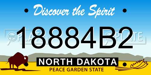 18884B2 North Dakota License Plate