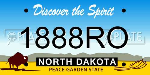 1888RO North Dakota License Plate