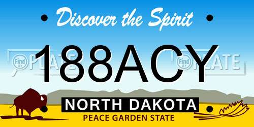 188ACY North Dakota License Plate