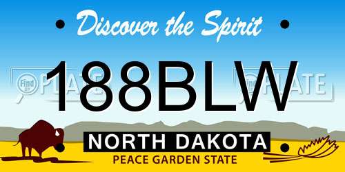 188BLW North Dakota License Plate