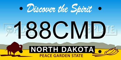 188CMD North Dakota License Plate