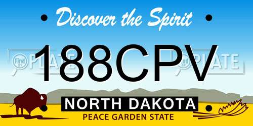 188CPV North Dakota License Plate