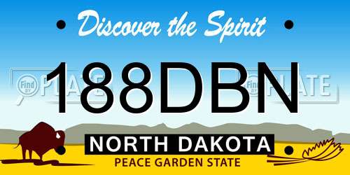 188DBN North Dakota License Plate
