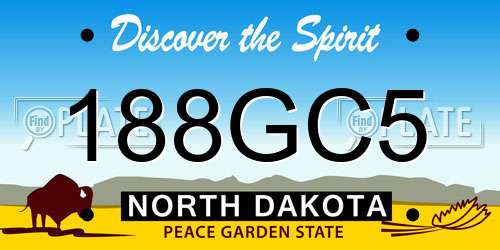 188GC5 North Dakota License Plate