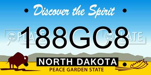 188GC8 North Dakota License Plate