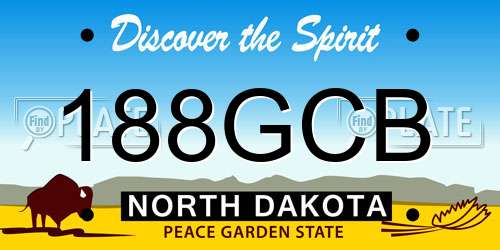 188GCB North Dakota License Plate