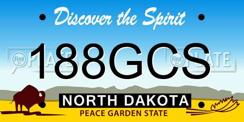 188GCS North Dakota License Plate