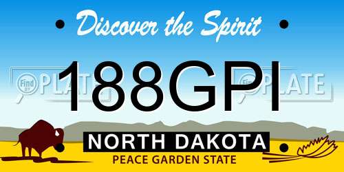 188GPI North Dakota License Plate