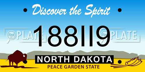 188II9 North Dakota License Plate