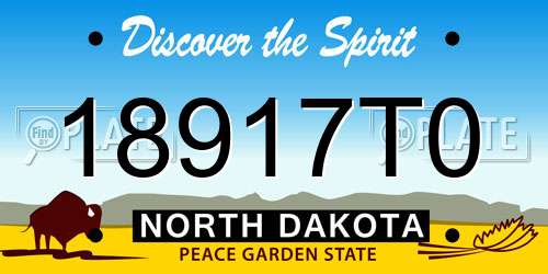 18917T0 North Dakota License Plate