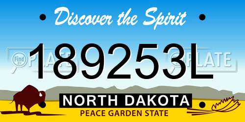 189253L North Dakota License Plate