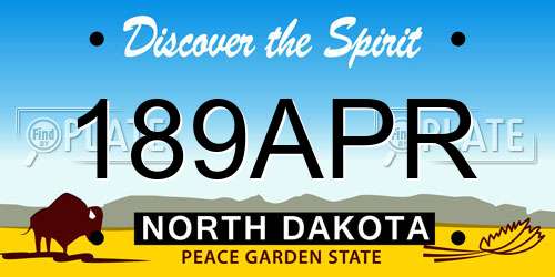 189APR North Dakota License Plate