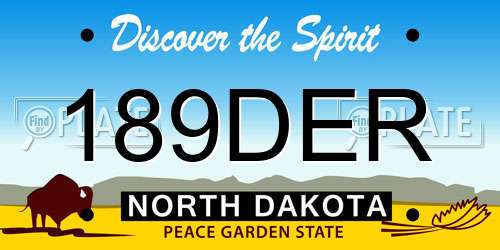 189DER North Dakota License Plate