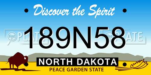 189N58 North Dakota License Plate