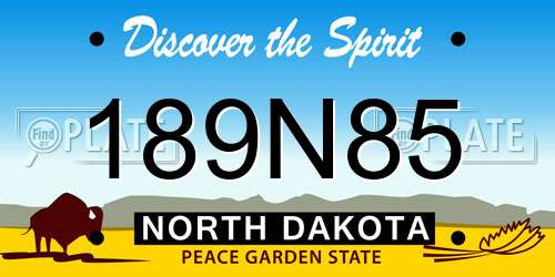 189N85 North Dakota License Plate