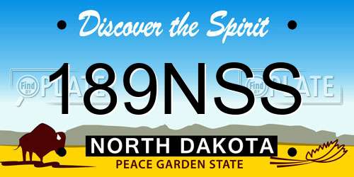 189NSS North Dakota License Plate