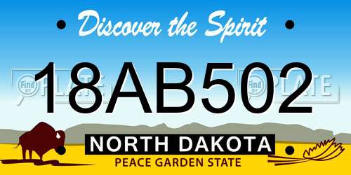 18AB502 North Dakota License Plate