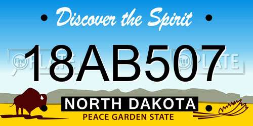 18AB507 North Dakota License Plate