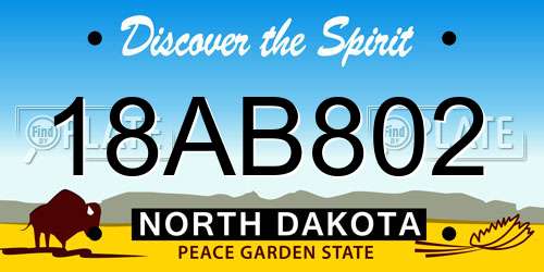 18AB802 North Dakota License Plate